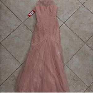 Monique Lhuillier Blush Sequin Gown